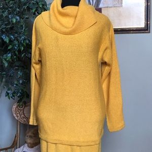 Ann Wi Two-Piece Yellow Knit Dress